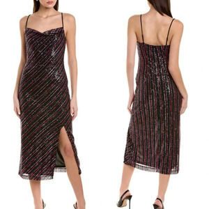 Laundry by Shelli Segal Rainbow Slip NWT Sequin Dress Size 8